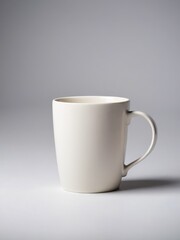 Fototapeta premium Thick-walled mug on a seamless white backdrop