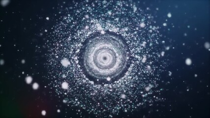 Futuristic journey through a swirling cosmic vortex of glowing stardust particles in a deep space tunnel - Powered by Adobe
