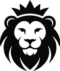 lion crown logo emblem heraldry crest for brand identity
