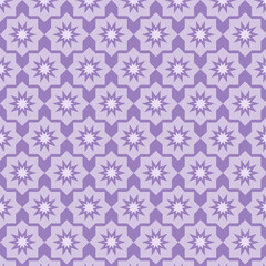 Moroccan Geometric Star Pattern in Purple Tones - Islamic Tile Seamless Design