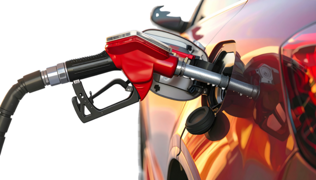 Close-up of a gas pump nozzle dispensing fuel, highlighting energy, transportation, and fuel station concepts, perfect for automotive, industry, or business visuals.