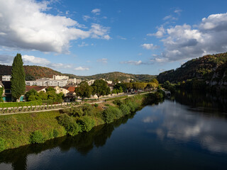 The Lot River as it flows through the medieval city of Cahors. Lot Valley, Ocitanie Region, France. © Hera Yeko