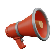 Red megaphone on transparent background