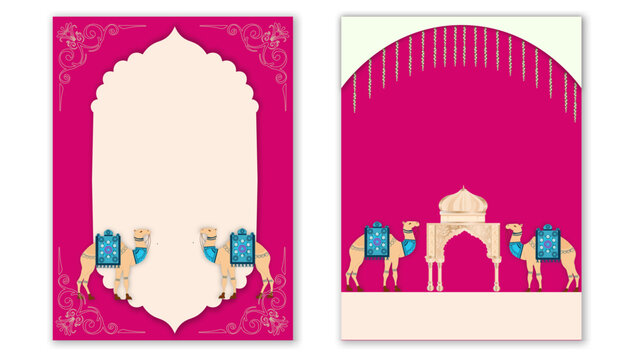 Indian Wedding Invitation set of Mehndi, Sangeet and wedding