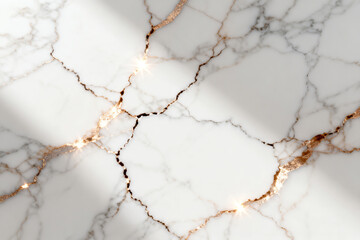 Luxury Marble Texture, White Gold Veins, Elegant Design Element