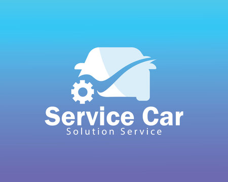 service car logo creative design concept gear solution check business transport