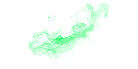 Emerald green smoke swirls against the darkness creating depth and mystery glowing vibrant and ethereal on a black