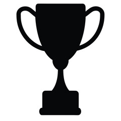 Silhouette of Trophy Cup Award for Winner in Games and Sports Tournaments Events
