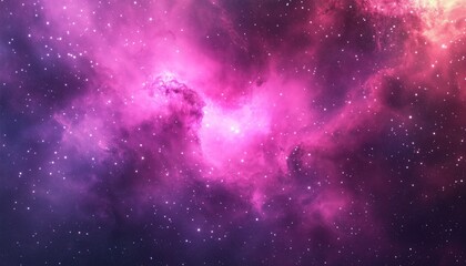 Stunning Cosmic Nebula With Vibrant Colors in Deep Space During Night