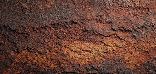 The Rusty Metal Surface Texture Showing Weathered Corrosion Patina and Rich Earthy Tones