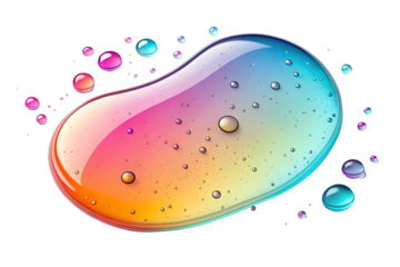 Colorful jelly bean with water droplets isolated on transparent background