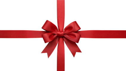Bright Red Gift Box Tied With a Bow on a Plain White Background