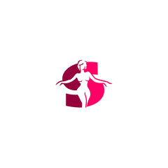 A graceful yoga woman letter logo featuring a flexible fitness pose shaped into an alphabet form, designed with elegant lines, modern style, and strong identity for wellness branding.