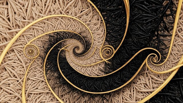 Golden Ink Layering: Seamless Abstract Texture with Geometric Art Deco Lines and Navy Blue Background - Powered by Adobe