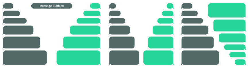 Fototapeta premium Blank vector message bubbles. Chat or messenger speech bubble. SMS text frame. Short message sending