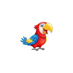 Cartoon Parrot Bird Illustration.