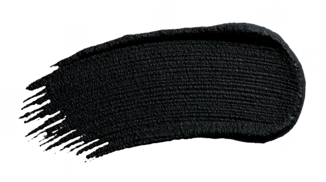 Black paint brush stroke texture abstract art design isolated background Black paint brush stroke with textured surface isolated transparent background ideal for abstract art design elements