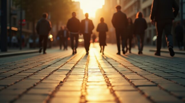 sharp image, business people crossing the street on a pedestrian crossing. Travelling on foot. Alternative transportation. Walking people on pedestrian crossing. 