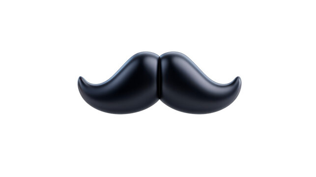 Black mustache icon classic curved style isolated on transparent background suitable for barbershop grooming retro or vintage themes playful and fun design element