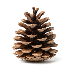 High-quality photo of a pine cone, isolated on white background, stock photography