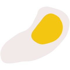 Minimalist Hand-Drawn Fried Egg Icon: Simple Breakfast Food Illustration