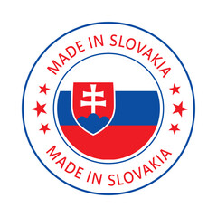 Fototapeta premium Slovakia Made in Stamp in circle with flag Vector template on white background
