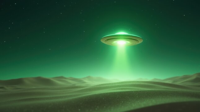 UFO green light isolated. Stock Illustration 

