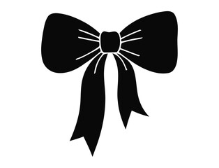Elegant black bow silhouette for gift wrapping and decoration