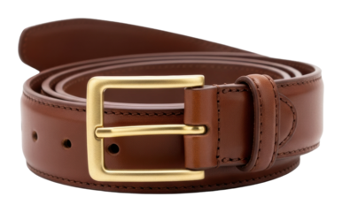 Stylish brown leather belt fashion accessory