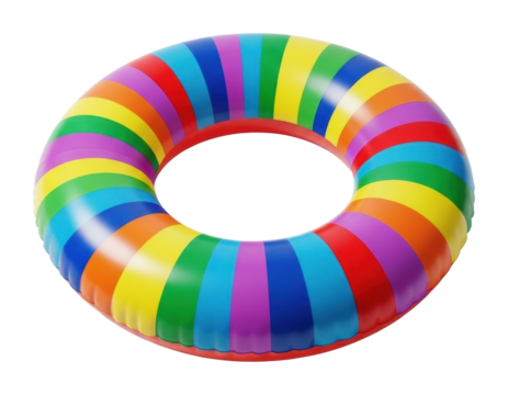 Colorful rainbow pool float summer fun swimming pool relaxing vibe