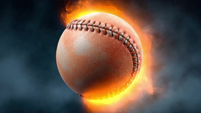 Detailed Image of an Orange American Football with Texture and Glowing Background 4k Video footage