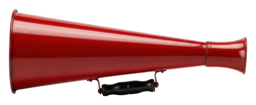 Cheerful rally announcement event megaphone bright day