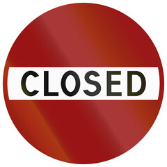 Historic Indian road sign from the 1950s - Road closed