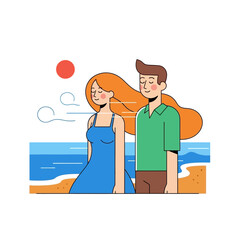 A serene seaside stroll capturing the essence of carefree companionship and blissful relaxation