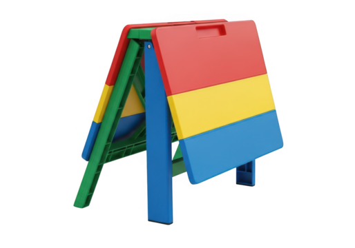 Colorful children s double sided easel for drawing and painting isolated on transparent background