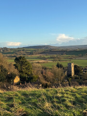 English rural landscape in spring, Somerset, UK