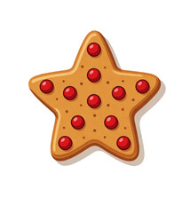 Christmas gingerbread star cookies illustration