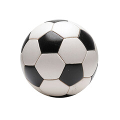 Obraz premium Classic Black and White Soccer Ball on a White Background for Sports Enthusiasts
