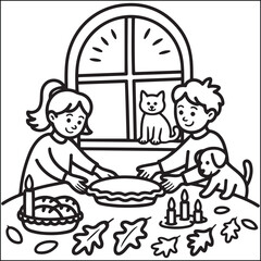 Cozy girls with bold black and white coloring pages