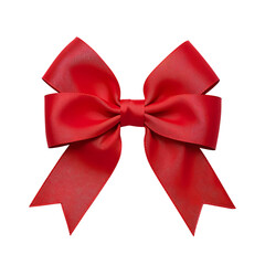 Fototapeta premium Bright Red Ribbon Bow for Gift Wrapping and Decoration in Festive Settings