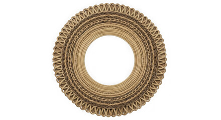 Ornate oval picture frame with intricate detailing isolated on transparent background
