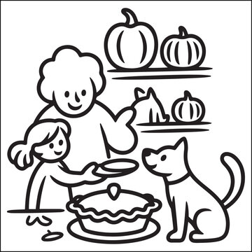 Cozy girls with bold black and white coloring pages