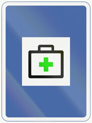 Road sign used in India - First Aid Post