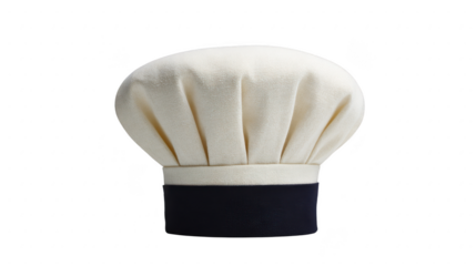 Chef hat kitchen white fabric professional uniform cooking headwear culinary isolated Classic white chef hat made of fabric professional kitchen uniform headwear for culinary use isolated
