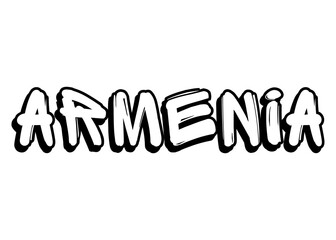 Armenia graffiti word vector font
Vector font word on a white background