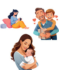 Vsai family moments showing parents and children bonding with love