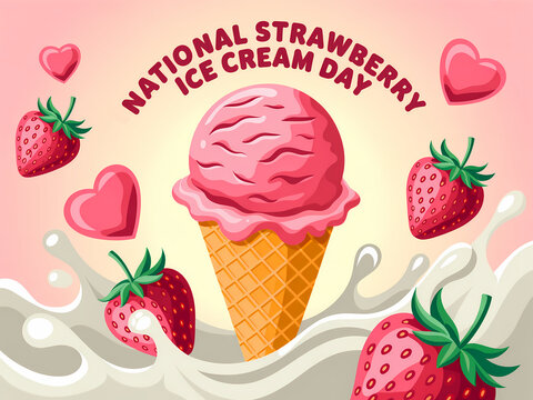 Celebrate national strawberry ice cream day with a delicious scoop and fresh fruit