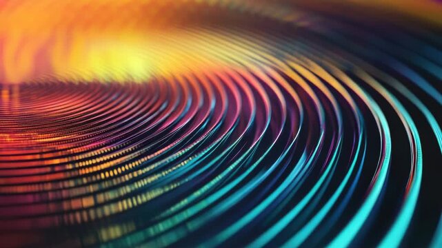 Video Close-up shot of a bright and vibrant circular object with interesting patterns