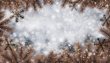 Winter wonderland snowfall forest clearing visual background serene atmosphere aesthetic view cozy concept for festive seasons and holiday celebrations