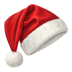 Classic Santa Claus winter holiday red hat transparent background element